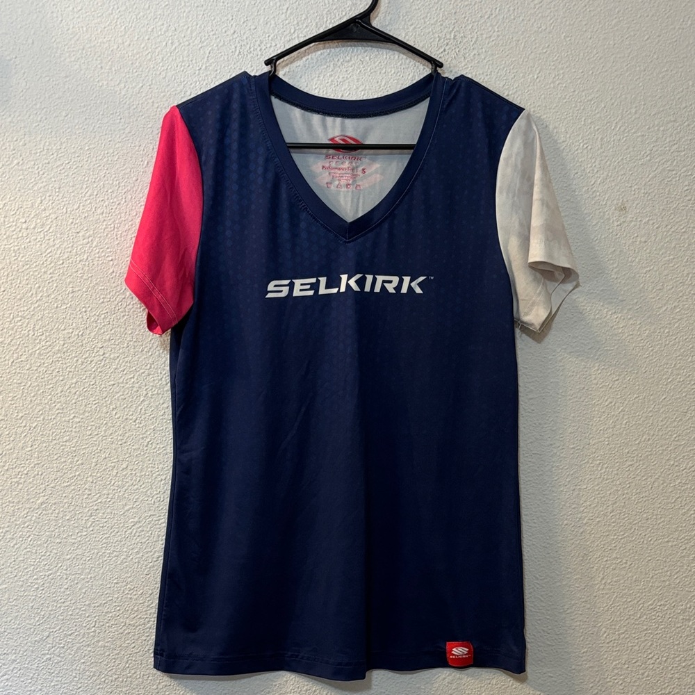 Selkirk Pickleball Colorblock Shirt - Blue, Pink, White